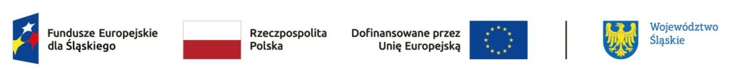 logotypy funduszy unijnych , flaga RP, dofinsnsowane z UE, logo województwa śląskiego